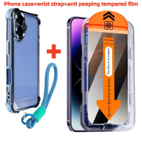 เคสโทรศัพท์ 3in1 + กระจกนิรภัยป้องกันความเป็นส่วนตัว ติดตั้งง่าย ปราศจากฝุ่น + สายสำหรับ Huawei Nova