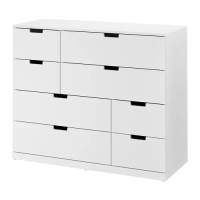 NORDLI 抽屜櫃/8抽, 白色, 120x99 公分
