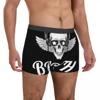 Superstar Since Birth Punk Skull Funny Underwear skull wings metal Design Boxer Shorts Trenky Male Panties Stretch Boxer Brief