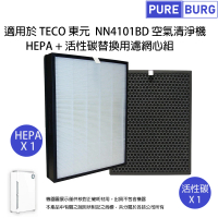 【PUREBURG】適用TECO東元NN4101BD高效負離子空氣清淨機 副廠替換濾網組