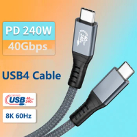 Lingable USB4 Gen3x2 USB C Cable 40Gbps PD 240W 8K/60Hz Compatible Thunderbolt 3/4/DP/PCle USB-C to USB C USB4.0 Fast Cable