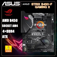 ASUS ROG STRIX B450-F GAMING II AMD B450 Chipset Support DDR4 64GB PCI-E 3.0 M.2 SATA 3 AM4 Socket Used Motherboard for Desktop
