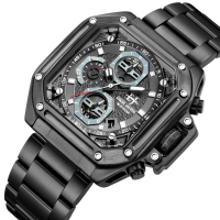 DISKON Evans Jayden Jam Tangan Pria EJ 9558 Rantai Stainless Steel Chronograph Kaca Sapphire Water R