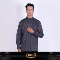 Baju Koko BHS Masterpiece Motif Utsman Dark Grey XL/XXL