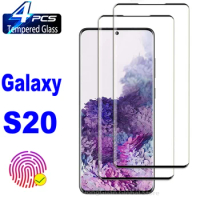 2/4Pcs Tempered Glass For Samsung Galaxy S20 Plus S21 S22 Ultra 5G Curved Fingerprint Screen Protector Glass Film