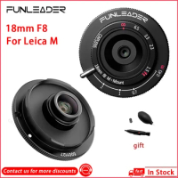 FUNLEADER 18mm F8 Full Frame MF Camera Lens for Leica M Mount Cameras M2 M3 M4 M5 M6 M7 M8 M9 M9P M10