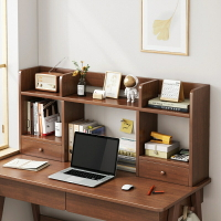 桌上書架多層木質簡易學生宿舍書架桌面帶抽屜辦公室置物架大容量