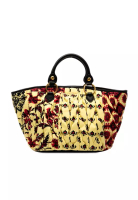 MIU MIU 二手Miu Miu限量版絎縫印花帆布手提包