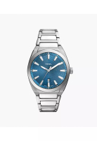 Fossil Fossil Everett Blue Round Dial Silver Jam Tangan Pria FS6054