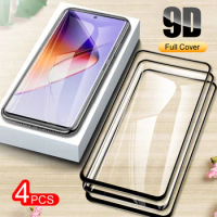4Pcs Full Cover Black Edge Screen Protector Case For Infinix Note 40 4G Tempered Glass For Infinix Note40 note40 infinix HD Film