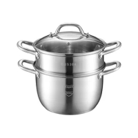 Cookware Pasta Pots 304 stainless steel Pasta Pot with steamer soup pot with steamer functional pot noodle pot 22/24/26/28/30cm