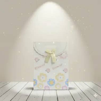 Paper Bag Pita Kecil Estetik Tas Hadiah Souvenir Pernikahan - L -series 2 Bunga Kuning Peach