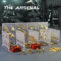 MOC Arsenal Building Blocks Toys Set Military Weapons House Armory with Golden Guns Tools Boxes Accessories Blocks Toys for Boys