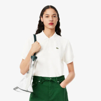 【LACOSTE】女裝-寬鬆泡泡短袖Polo衫(白色)