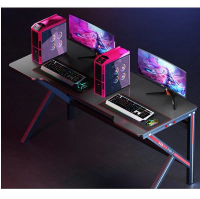 簡易電競桌書桌電腦枱(160*60cm 黑K型-單桌)