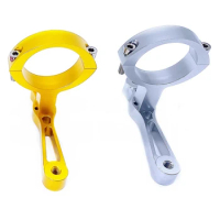 2 Pcs Water Bottle Cages Adaptor Aluminum Alloy Holder For Brompton Folding Bike Accessories, Golden &amp; Silver