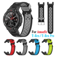 Smart Watch Silicone Strap For Huami Amazfit T-Rex Replacement Two tone Breathable Bracelet For Amazfit T-Rex Pro Watchbands
