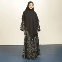 Lozy Hijab - Aluna Denim Set (Set Blouse Skirt Jeans Bahan Cotton Denim Unfinished Look) Patch Black