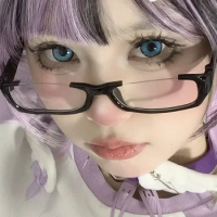 ACGN Cos Glasses tempting Eyeglasses Half Frame Without Lens Korean Japanese Anime Cosplay Eyeglasses Girls Metal Eyewear