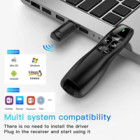 2.4Ghz USB Wireless Presenter Red Laser-Pen Pointer PPT Remote Control With Handheld Pointer For PowerPoint Presentation
