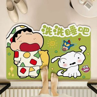 內地直送 - 蠟筆小新浴室地墊矽藻泥啜水速幹防滑腳墊家用衛生間進門洗澡地毯