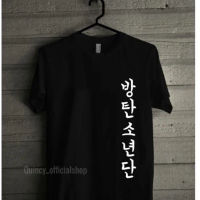 KAOS tulisan hangul BTS KPOP PREMIUM ka0s distro bahan cotton combed24s lembut nyaman pria/wanita Ka