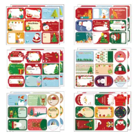 108 PCS Christmas Stickers Labels, Christmas Name Gift Labels Xmas Gift Tag Stickers Paper Label Sticker Christmas Self-Adhesive
