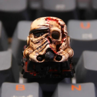 ECHOME Skull Artisan Keycap Battle-damaged Keycaps Resin Anime Key Cap for Mechanical Keyboard Gaming Accessories Halloween Gift