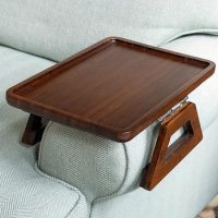 1pc Wooden Couch Arm Table Tray, Sofa Table For Couch, Couch Arm Tray Table, Portable Table, TV Table And Side Tables