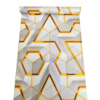 WALLPAPER DINDING MOTIF GEOMETRI PUTIH Pvc
