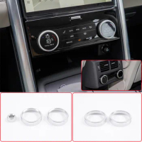 For Land Rover Discovery 5 LR3 L462 21-22 Aluminum Alloy Silver Car Front/Rear Air Conditioning Volume Knob Ring Car Accessories