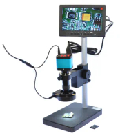 14MP HDMI USB Digital Industrial Microscope Camera Set 120X Zoon C-mount Lens TF LED 7 inch HDMI LCD Monitor for Soldering PCB