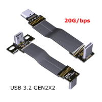 FFC USB 3.2 Type-C Extension Flat Ribbon Cable 90 FPV Slim Soft flexible FPC charge Brushless Handheld Gimbal monitor 20G/bps