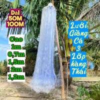 50-100m Lưới giăng cá 3 lớp thái, lưới bắt cá 3 màng thái lan, lưới đánh cá nhiều phân loại kích cỡ.