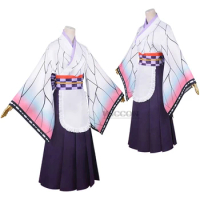 Anime Kochou Shinobu Cosplay Costume Maid Uniforms Costumes Kochou Shinobu Halloween Cosplay Kimono Carnival Uniforms wig