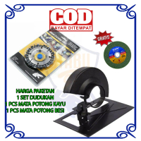Mata Gergaji Gerinda Potong Chainsaw 4\ + Dudukan Circular Saw Carving"