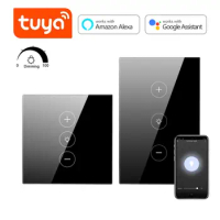 Tuya Smart Life LED Touch Sensor Dimmer Switch WiFi Wall Light Switch APP Voice Control Lamp Switch Work with Alexa Google Home
