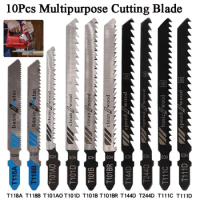 10Pcs Jig Saw Blade Metal Steel Jigsaw Blades Straight Cutting Tools Wood Assorted Saw for Woodworking Cutting Power Tool Saw