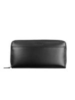 กระเป๋าสตางค์ผู้ชาย Verona Leather Accordion Long Wallet สีดำ