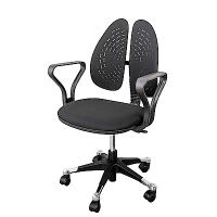 Birdie-德國專利雙背護脊釋壓電腦椅/辦公椅-黑色-59x59x80-90cm