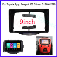 9inch 2 Din Car Radio Frame For Toyota Aygo Peugeot 108 Citroen C1 2014-2020 big screen 2 Din android Car Radio Fascia frame