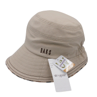 【DAKS】經典LOGO刺繡抗UV超輕量遮陽帽(卡其色)