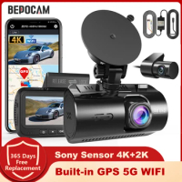BEPOCAM ZD72A 4K+2K Dash Cam Built-In GPS 5G WiFi DVR Car Camera For Car Surveillance Cameras Dashcam 24H Parking Monitor