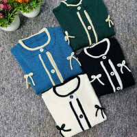 keiko Cardigan Rajut-Cardigan pita couple wanita Atasan Fashion Knitwear Baju