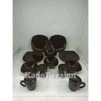 Piring Set Lengkap Murah - Piring Tableware Set Hoya Plast Segi 12 Pcs Biru
