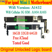 Good Tested 16GB 32GB 64GB For iPad Mini 1 Motherboard Original Unlocked For ipad Mini 1 Mainboard WIFI / Wifi+3G Version