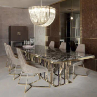 modern luxury rectangular dining table set 4 seater 6 8 dining room furniture dining table set marble top