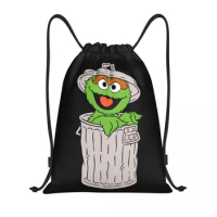 Custom Elmo Cookie Monster Drawstring Bag Women Men Portable Gym Sports Sackpack Sesame Street Shopping Backpacks