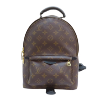 【二手名牌BRAND OFF】LOUIS VUITTON LV 路易威登 棕色 原花帆布 黑色牛皮 Palm Springs 後背包 M44871
