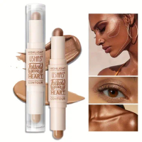Double Ended Contour Stick Lightweight Highlighters Concealer Contour Stick Brightens Shades Pencil for Face Makeup